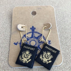 Miniature U.S. Passport Earrings
