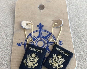 Miniature U.S. Passport Earrings
