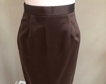 Vintage BROWN Satin Maxi Skirt