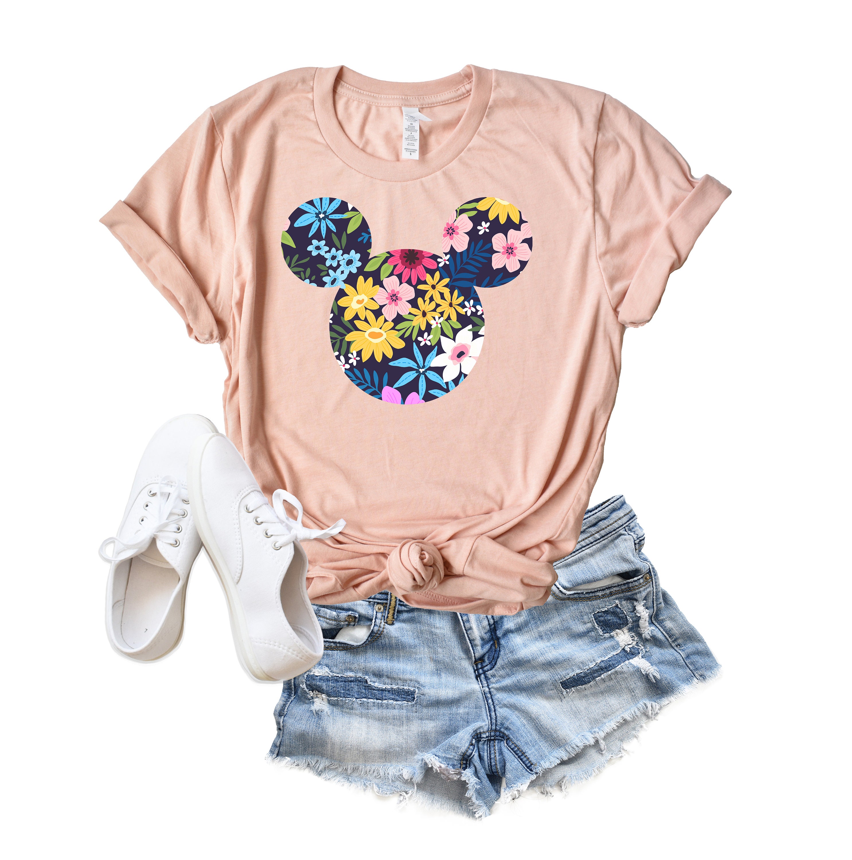 Floral Mickey shirt Disney shirts Disney Mickey head shirt Etsy
