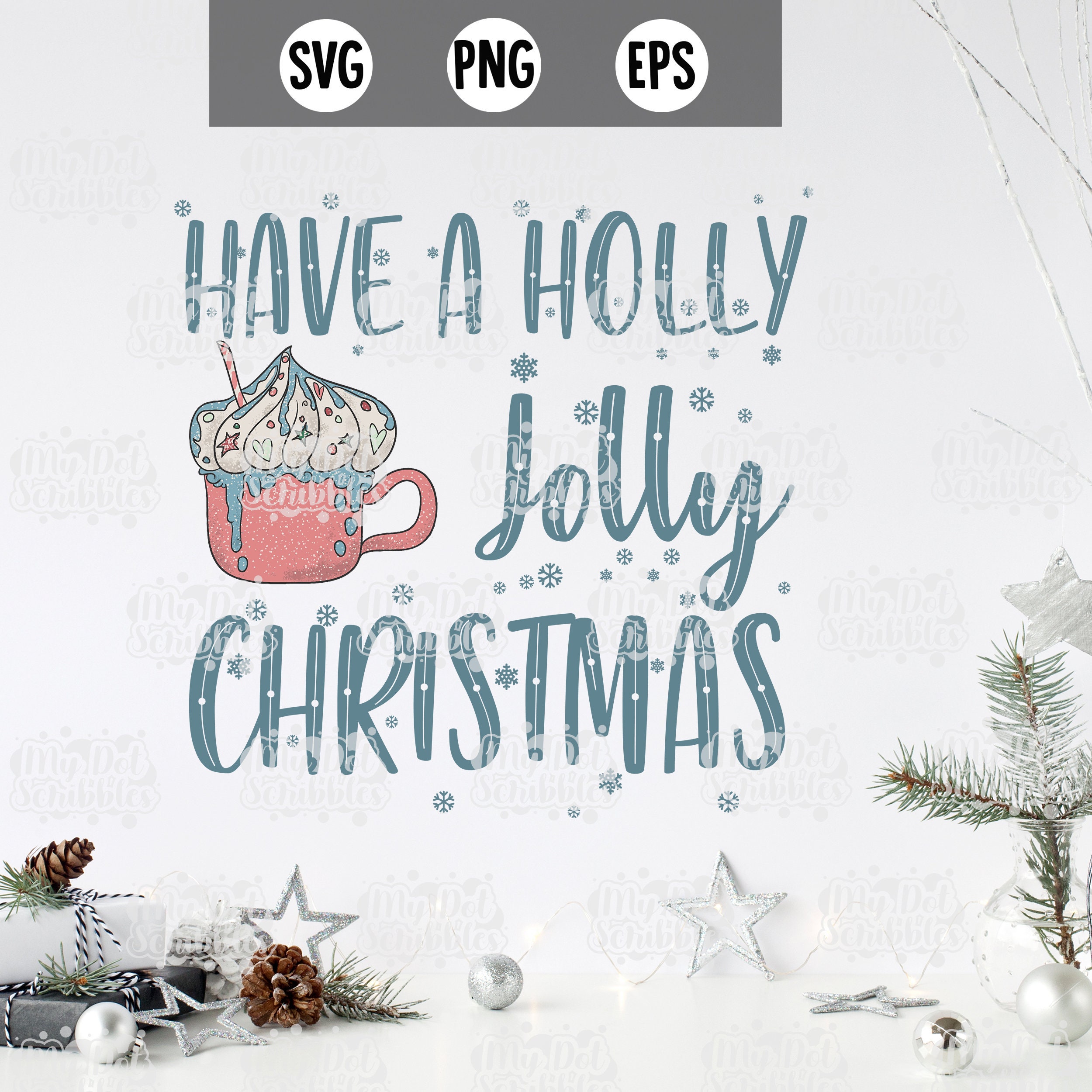 Christmas svg files Christmas png eps hand drawn Christmas  Etsy