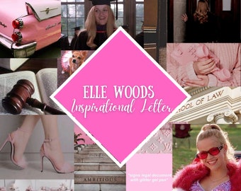 Elle Woods Inspirational Comforting Letter- 2 Page and Gender Neutral