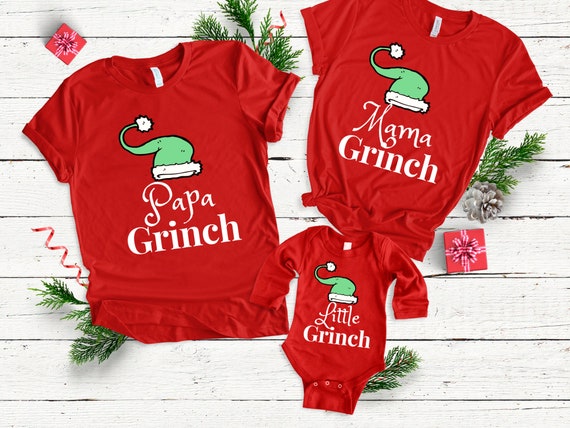 grinch christmas family shirts