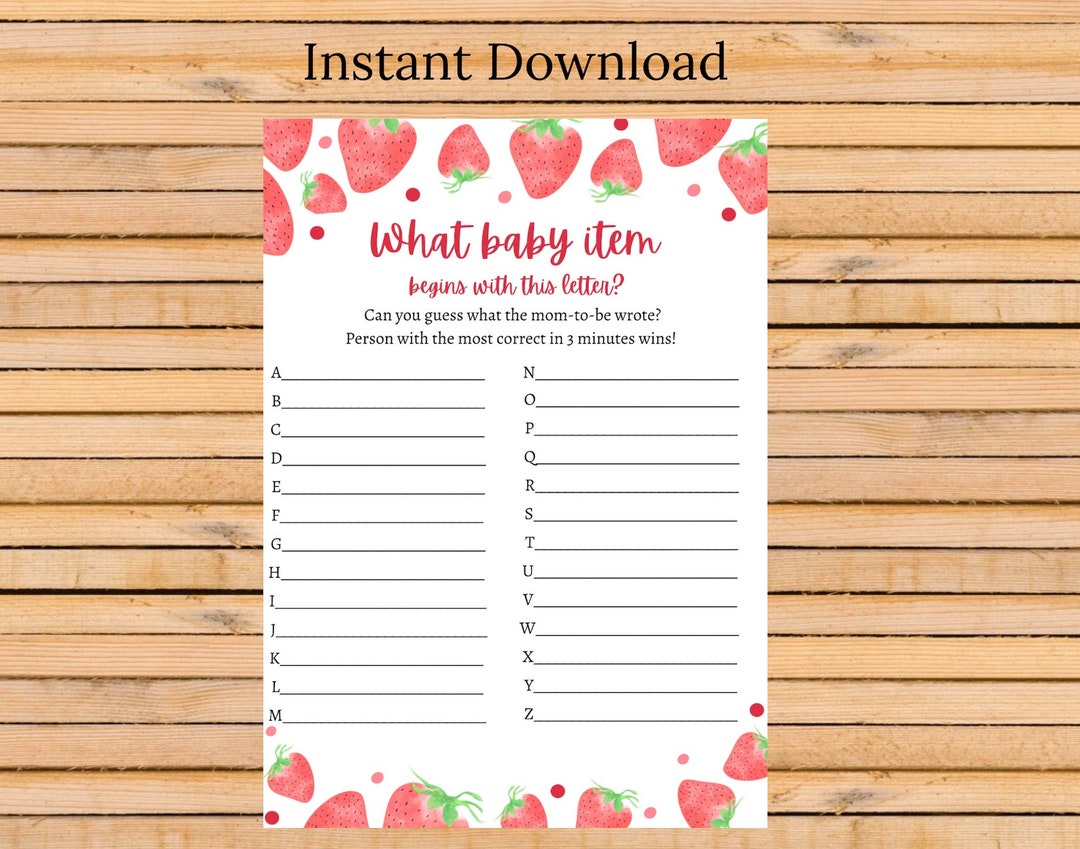 Baby Shower Game, Baby Items, Baby Shower Game Printable, Instant Download Etsy