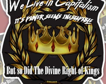 Anti-Capitalist Holographic Sticker: No Kings  - 3-inch Vinyl Decal