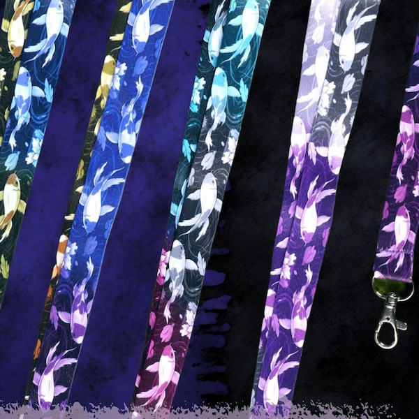 LGBT Pride Koi Lanyard: Scenic River Design Choose Your Flag