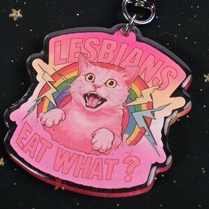 LGBT Pride lustige Katzen-Glitter-Epoxy-Schlüsselanhänger - irisierender Herzverschluss