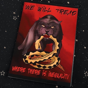 We Will Tread Poster Schwarze Katze Anarchist Art Print: Gadsden Flagge Parodie