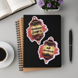 Mockup of the stickers on a Notebook