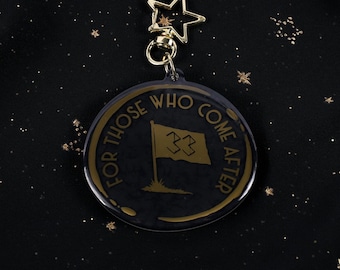Expedition 33 Keychain: Gold Foil "For Those Who Come After" Clair Obscur  Acrylic Charm