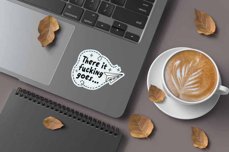 A Mockup of the sticker on a Laptop