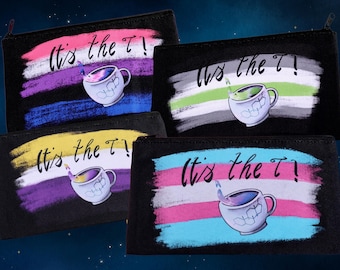Its The T Storage Zipper Pouch Pride Medication Bag for Testosterone Or Insulin || Trans Agender Genderfluid Nonbinary Flag Options