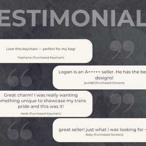 a Page showing off some of the good reviews from my shop For My Items.