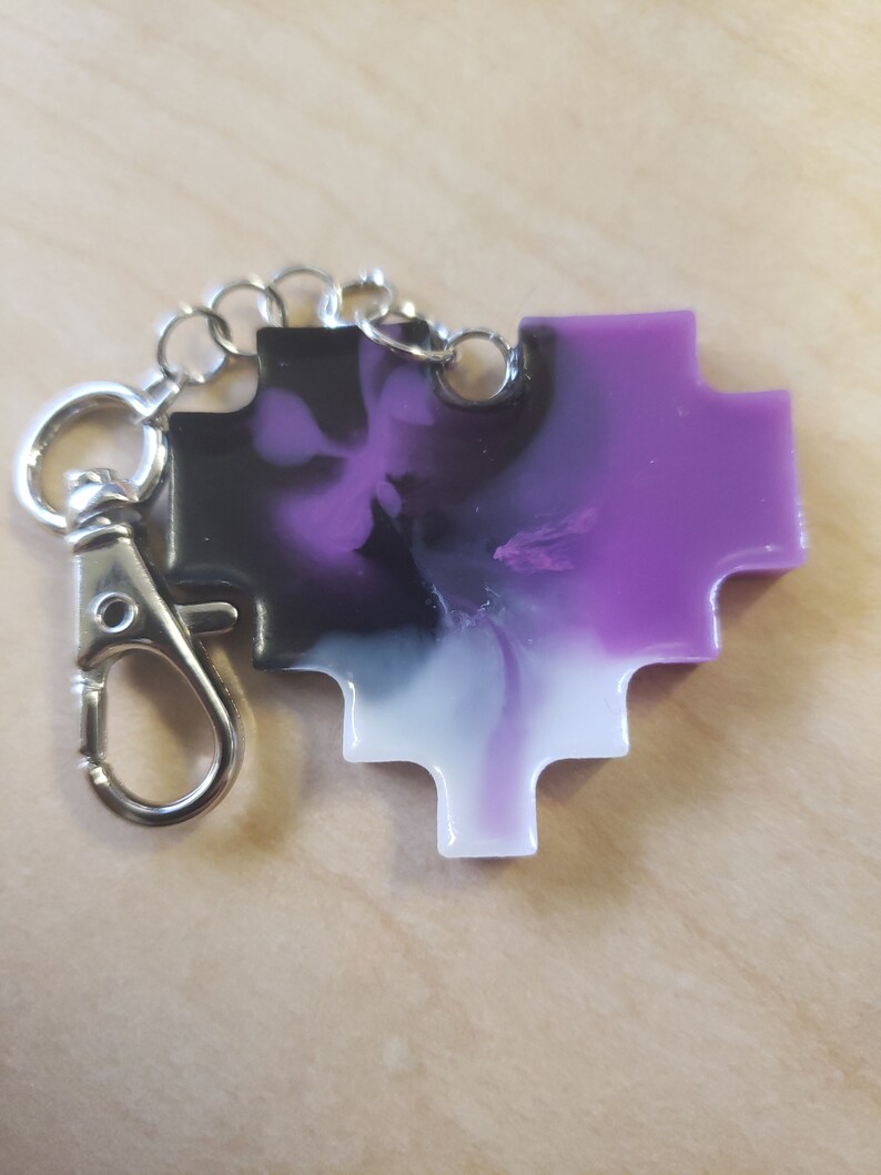 Lgbt Asexual Keychain Ready to Ship Pixel Heart