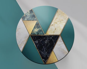 Abstract Art Deco Coaster Coasters Marble Granite Effect Pretty Birthday Christmas Home Decor Women Interior Gift #21082