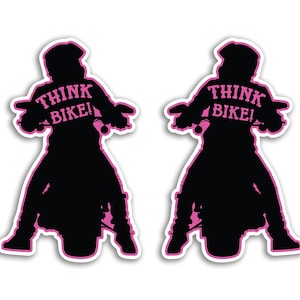 2 x 15cm Think Bike Vinyl Stickers - Biker Motorbike Motorcycle Awareness Warning Bumper Safety Car Vehicle Van Sign Decal Sticker #81842