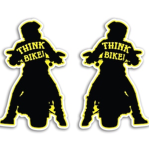 2 x 15cm Think Bike Vinyl Stickers - Biker Motorbike Motorcycle Awareness Warning Bumper Safety Car Vehicle Van Sign Decal Sticker #81840