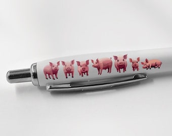 1 x Pigs Black Pen - Piglet Wild Farm Pig Animals Stationary School Equipment Teacher Friend Kids Girls Boys Christmas Birthday Gift #81338