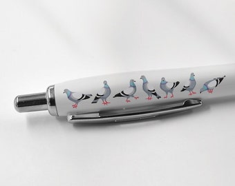 1 x Pigeon Black Pen - Birds Cartoon Kids Animal Stationary School Equipment Teacher Friend Girls Boys Christmas Birthday Gift #80687