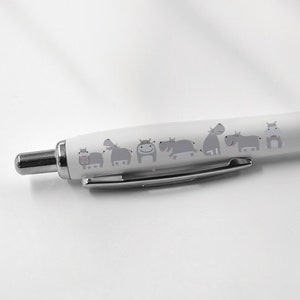 1 x Hippopotame Noir Stylo - Hippopotame Nature Animaux Sauvages Équipement Scolaire Stationnaire Enseignant Ami Filles Garçons Cadeau D'anniversaire De Noël # 80684
