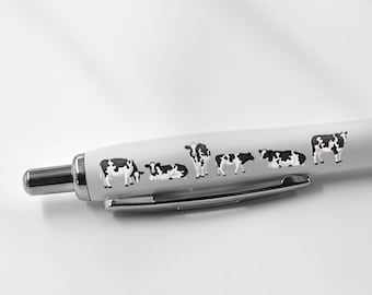 1 x Cow Black Pen - Cows Farm Farmer Wild Animals Stationary School Equipment Teacher Friend Girls Boys Christmas Birthday Gift #80681