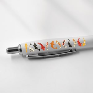 1 x Koi Carp Black Pen - Fish Animals Cartoon Stationary School Equipment Teacher Friend Kids Girls Boys Christmas Birthday Gift #80718