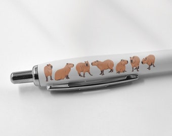 1 X Capybara Black Pen Pets Cartoon Wild Animals Stationary School