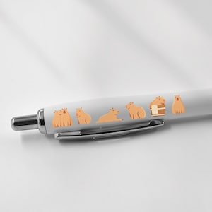 1 x Capybara Black Pen - Funny Cartoon Animals Joke Stationary School Equipment Teacher Friend Girls Boys Christmas Birthday Gift #80646