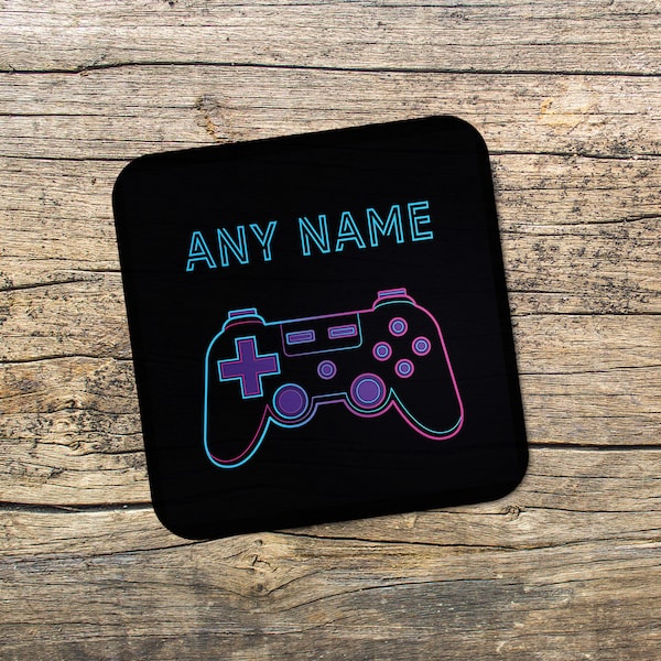 1 x Custom Personalised Name Gamer Coaster - Computer Video Gaming Gamertag Accessories Teenager Teen Boys Birthday Christmas Gift #30546