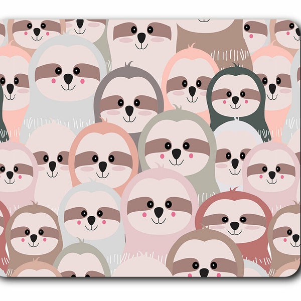 1 x Cute Sloth Pattern Mouse Mat - Animals Wildlife Nature Desk Accessories Birthday Computer Office Work Home Mousepad Pad PC IT Gift #8361