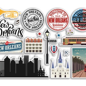 New Orleans Louisiana Skyline Vintage Flag' Bandana