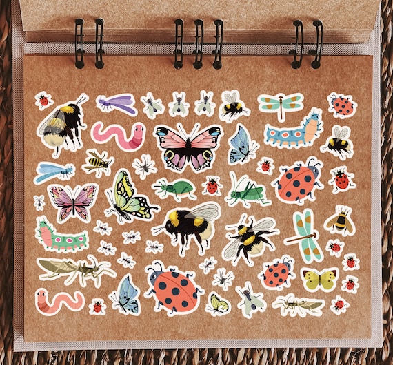 Scrapbooking Stickers 100 Pcs S For Kids - Realistic Insect Stickers ...