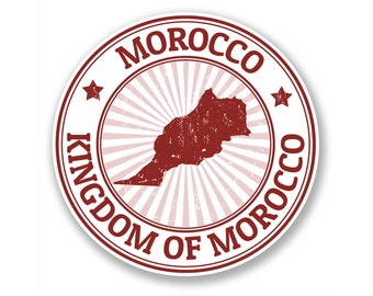 2 x 10cm Morocco Vinyl Stickers - Kingdom Moroccan Map Travel Adventure World Location Country Decal Luggage Laptop Gift Sticker #4494