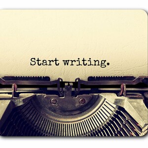 1 x Start Writing Mouse Mat - Typewriter Writer Author Desk Accessories Birthday Computer Office Work Home Mousepad Pad PC IT Gift #14180