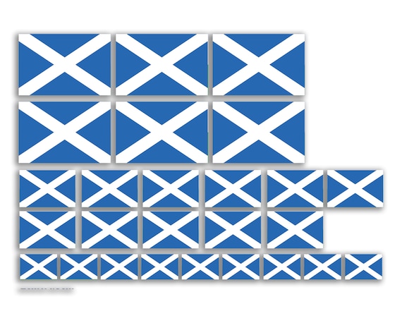 A5 Aufkleber-Bogen Schottland-Flagge – 26 Vinyl-Aufkleber In Verschiedenen Größen, Ideal Für Reise, Scrapbooking, Dekor