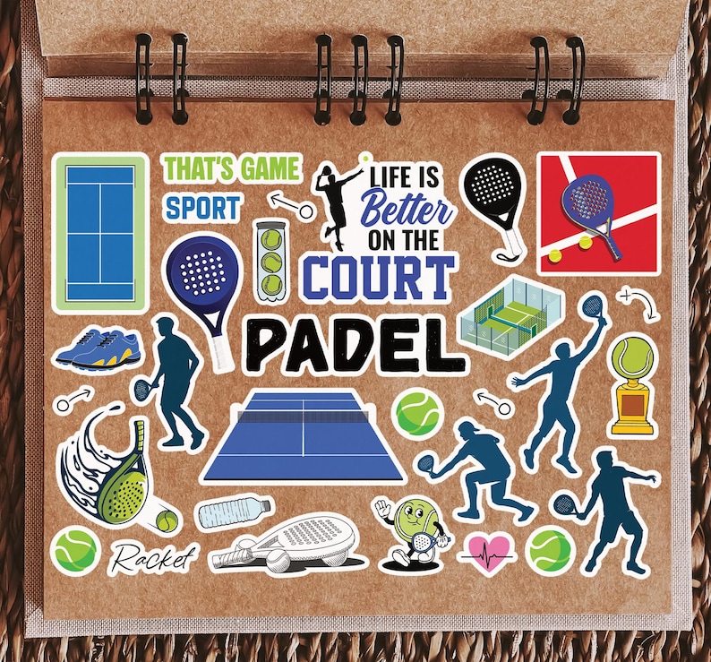 A5 Sticker Sheet Padel Vinyl Stickers - Racket Game Tennis Sport Puns ...
