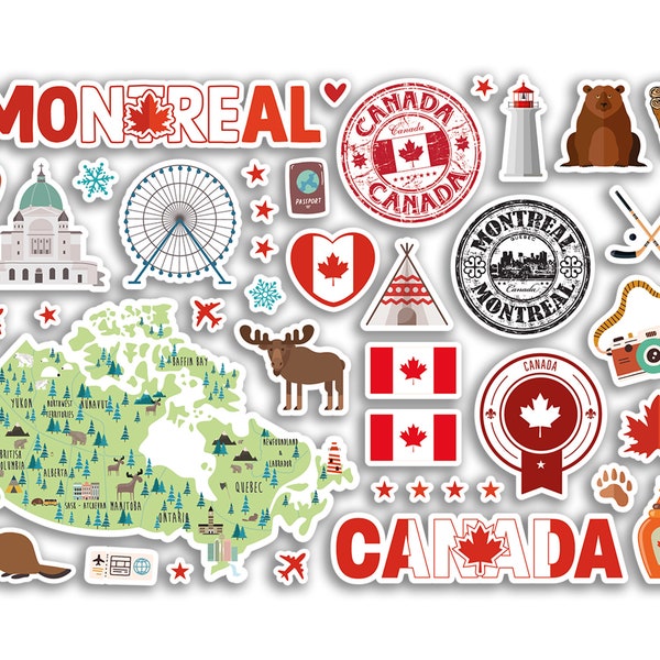 Montreal Scrapbook Stickers Etsy