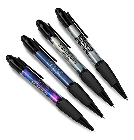 Set of 4 Inspiring Quote Black Ballpoint Pens Inspire Motivation Work  Success Theme Boys Girls Men Women Stationery Pen Gift -  Norway