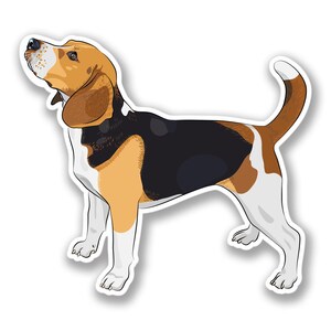 2 x 10cm Beagle Dog Vinyl Stickers - Dogs Animal Pets Cartoon Beagles Travel Luggage Laptop Gift Boys Sticker #4122
