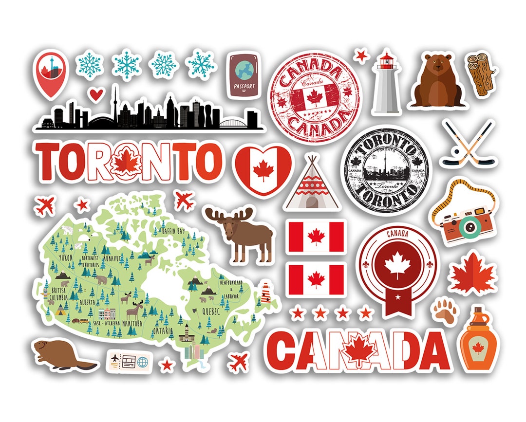 A5 Sticker Sheet Toronto Landmarks Vinyl Stickers - Canada Canadian ...