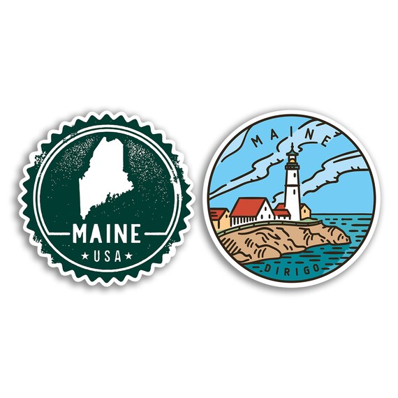 2x Maine USA Vinyl-Aufkleber – 10 Cm, Glänzend, Perfekt Für Auto, Laptop & Scrapbooking