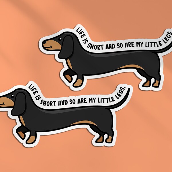 2 x 10cm Cute Dachshund Legs Vinyl Stickers - Puppy Sausage Dog Miniature Joke Sticker #75011