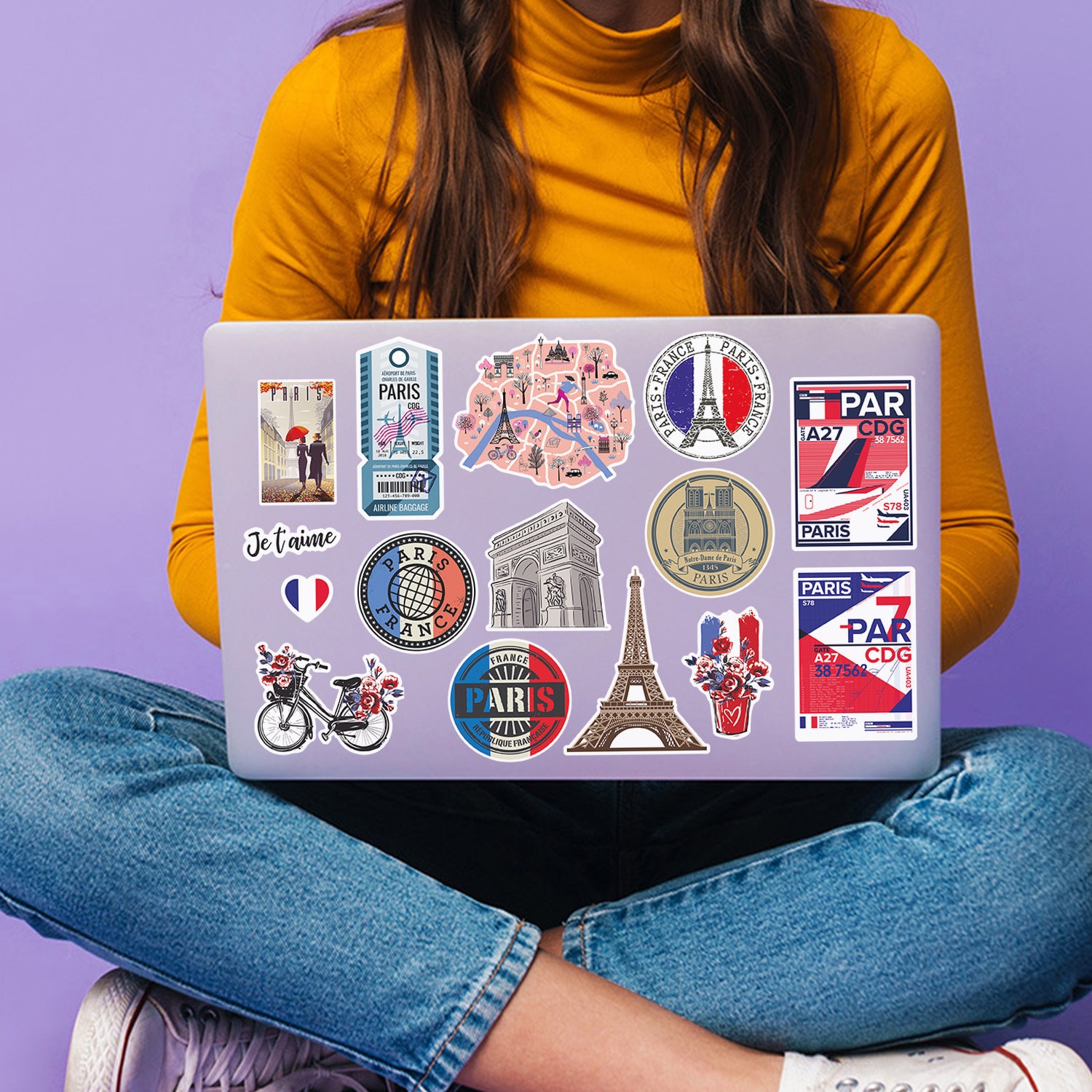 A4 Sticker Sheet Paris Landmarks Vinyl Stickers - France City