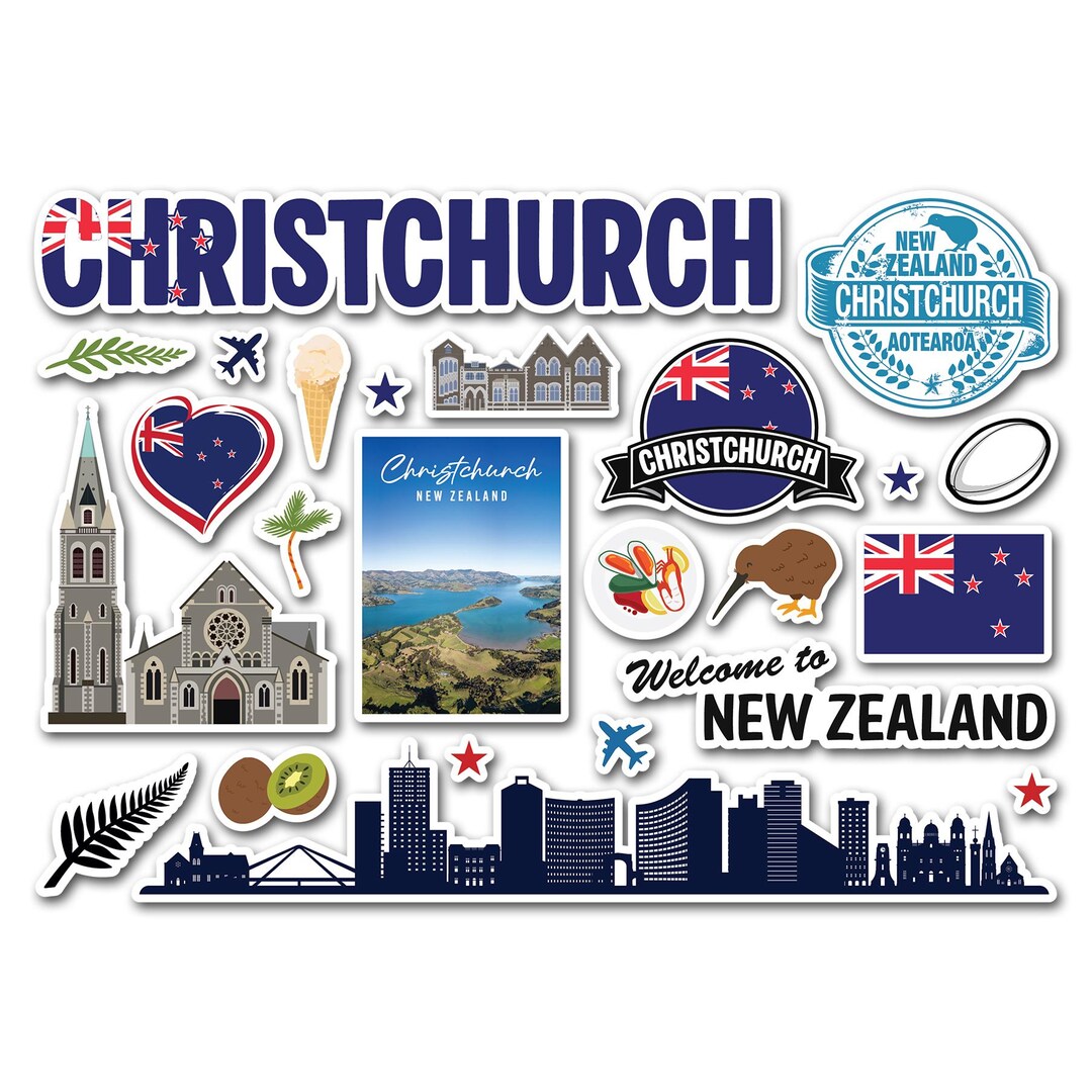 A5 Sticker Sheet Christchurch Landmarks Vinyl Stickers - New Zealand ...