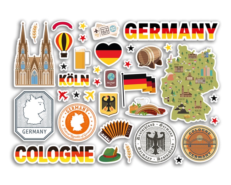 A5 Sticker Sheet Cologne Landmarks Vinyl Stickers - Koln Germany German ...