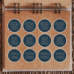 A5 Sticker Sheet Pronouns Vinyl Stickers - She/her He/him They/them ...