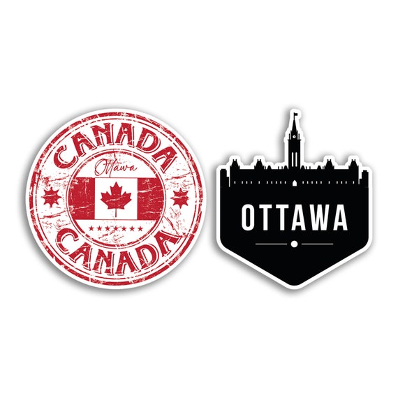 2 X 10cm Ottawa Vinyl Stickers Canada Canadian Map Flag Etsy UK