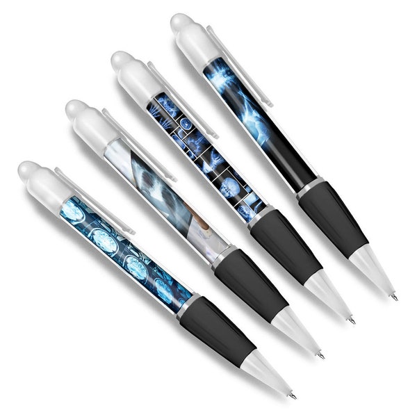 Set of 4 Xray White Ballpoint Pens - Radiology Doctor Bones Nurse Surgeon Hospital X-Ray Scan Boys Girls Men Women Theme Pen Gift #79373