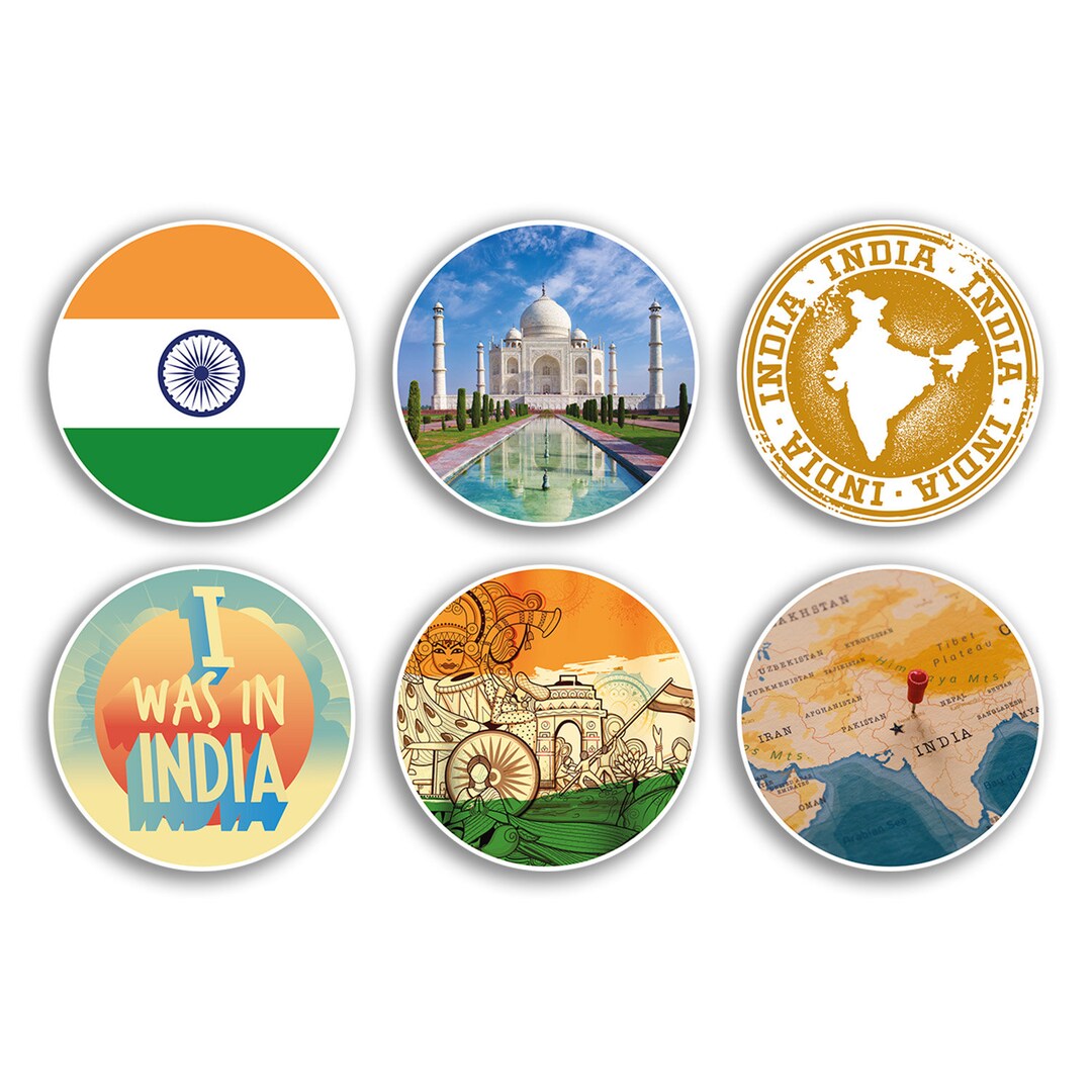 India Origin Sticker 6 X 10cm India Vinyl Stickers - Indian Taj Mahal Country City Travel ...
