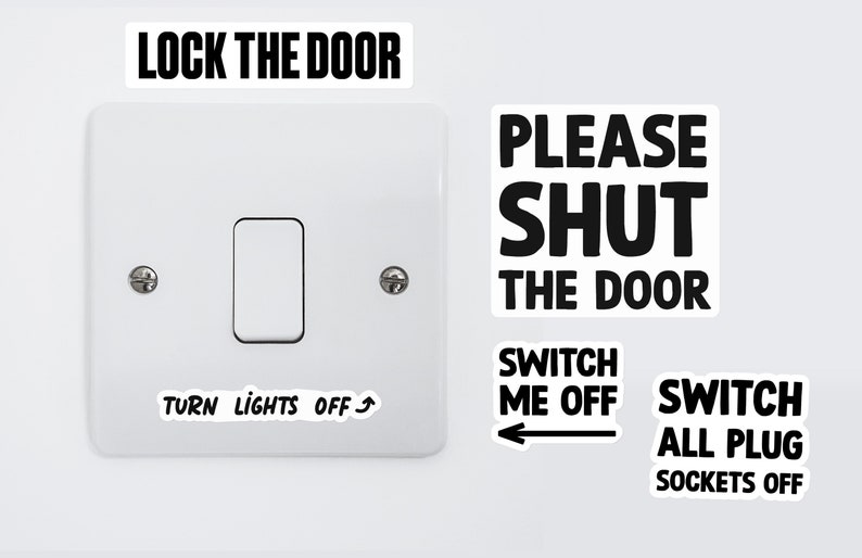 A5 Sticker Sheet Before You Leave Vinyl Stickers - Turn Lights off Shut ...